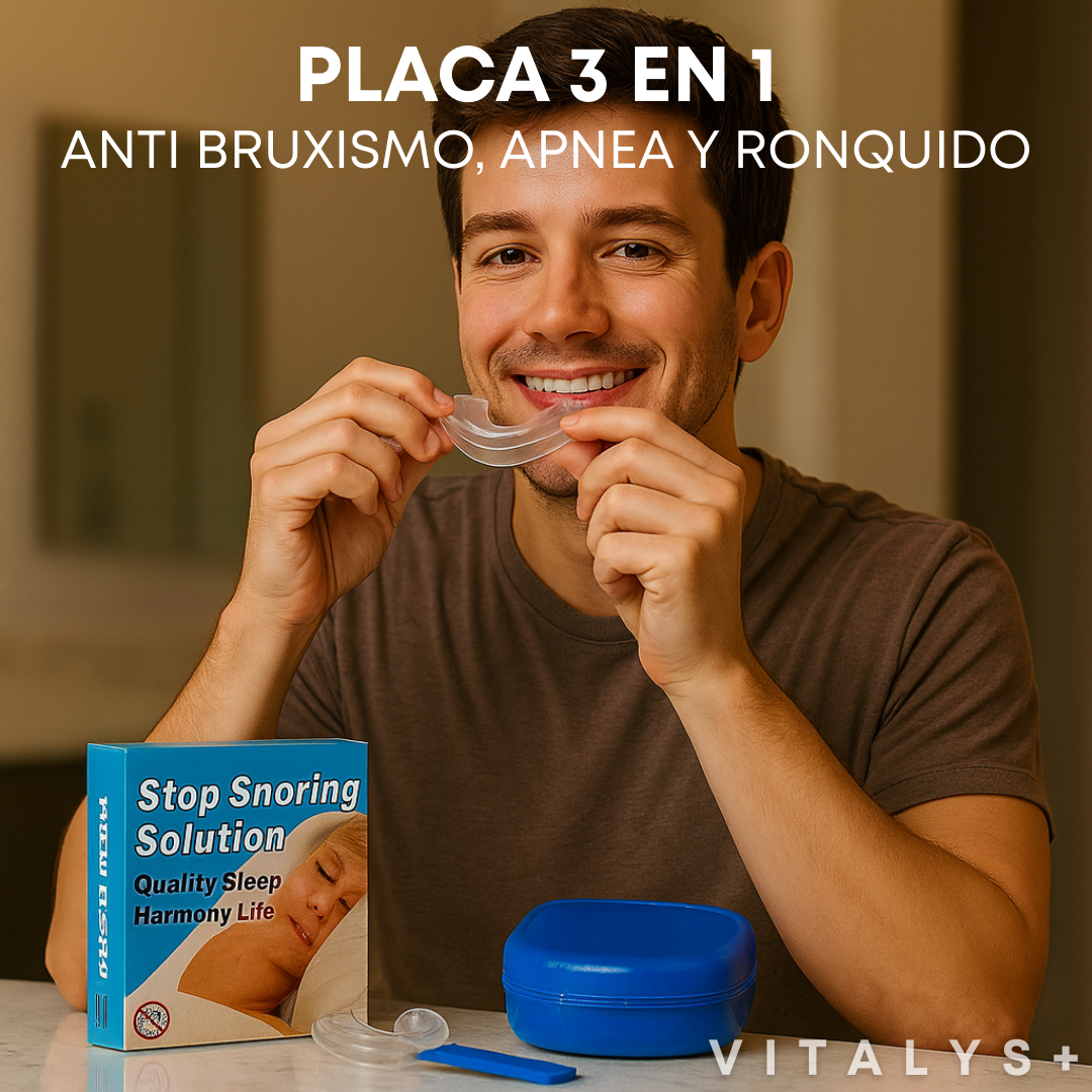 PLACA 3 EN 1 - ANTI: Bruxismo, Apnea Y Ronquido