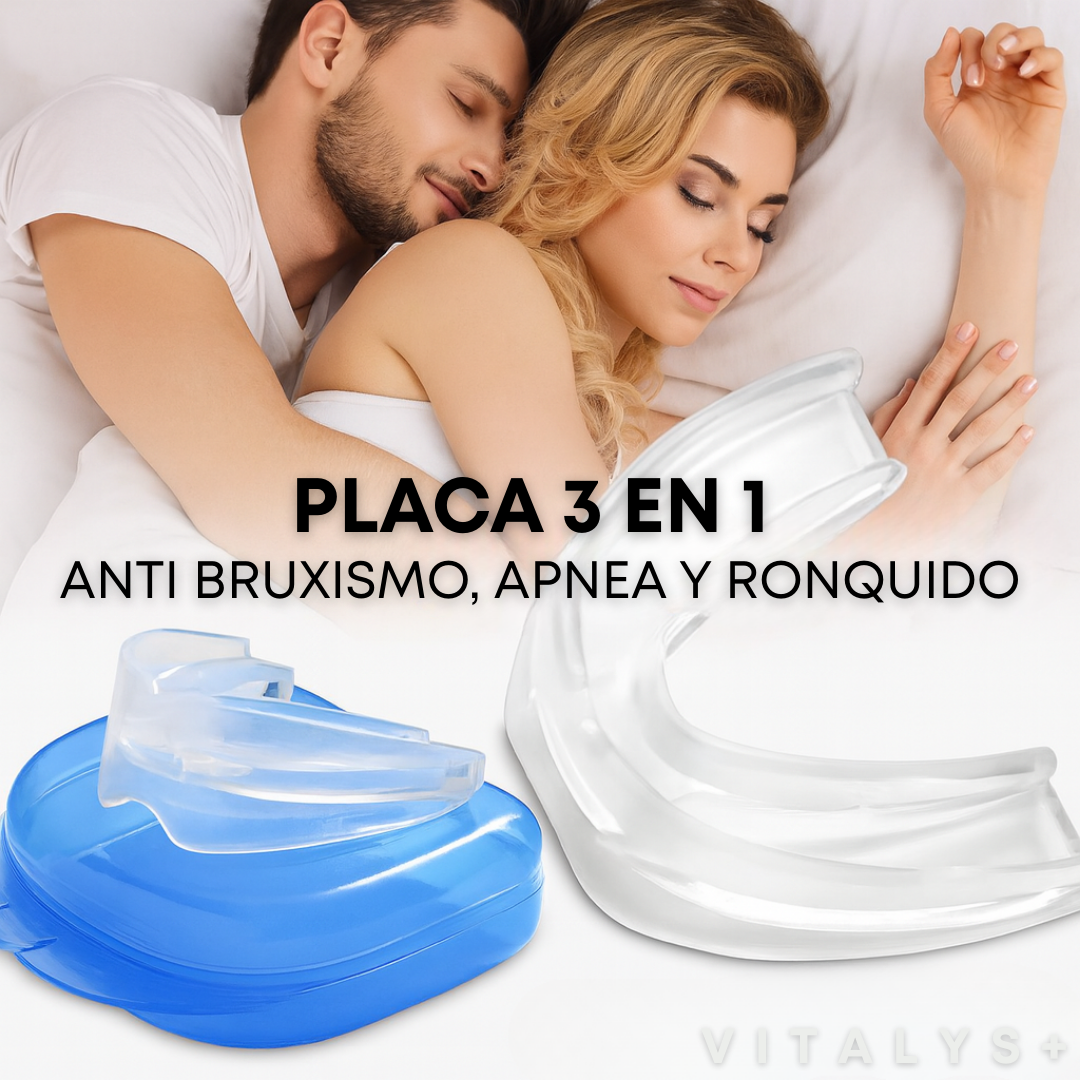 PLACA 3 EN 1 - ANTI: Bruxismo, Apnea Y Ronquido
